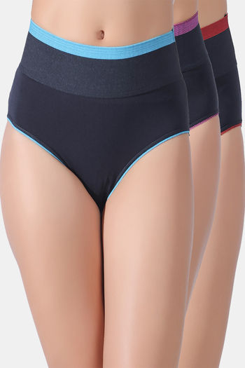 Buy Lady Lyka Tummy Tucker Hipster Panty (Pack of 3) - Multicolor